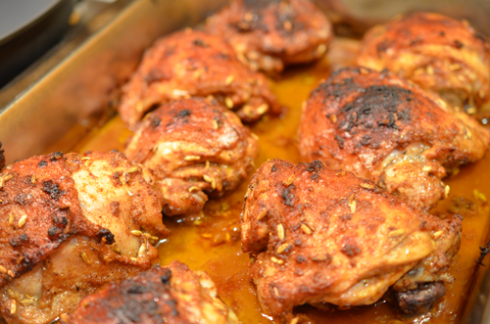 spiced chicken - out of oven