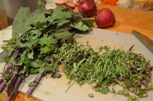 kale salad - purple kale chopped