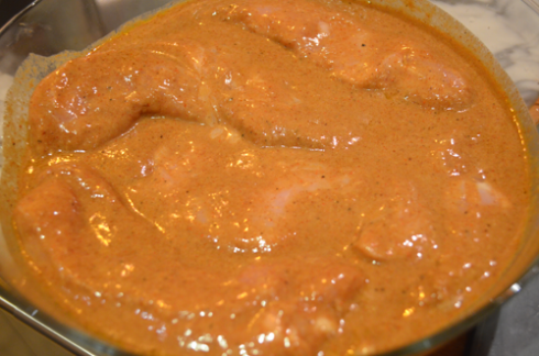 curry chicken - marinating